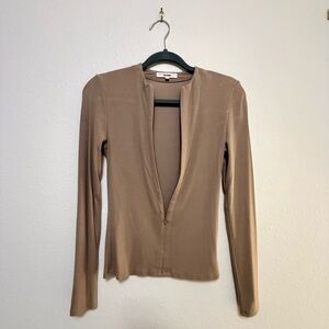 EUC Joah Brown Invisible Zip Long Sleeve S/M